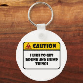 注意 – 私は物事を得飲てハンプする好き キーホルダー (正面)