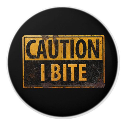 注意 – 私は錆びた金属危険警告標識 セラミックノブ (正面)