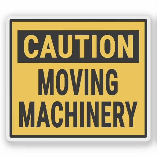 注意：稼働中の機械 シール (正面)