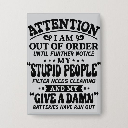 注意 缶バッジ (正面)