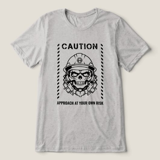 注意 – 自分のリスクに対するアプローチ トライブレンドTシャツ (デザイン正面)