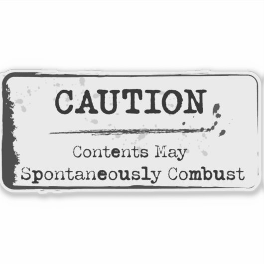 注意：自然にステッカーを燃やす可能性 シール (正面)