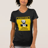 注意 誤飲すると死亡する 反トランプ Tシャツ (正面)