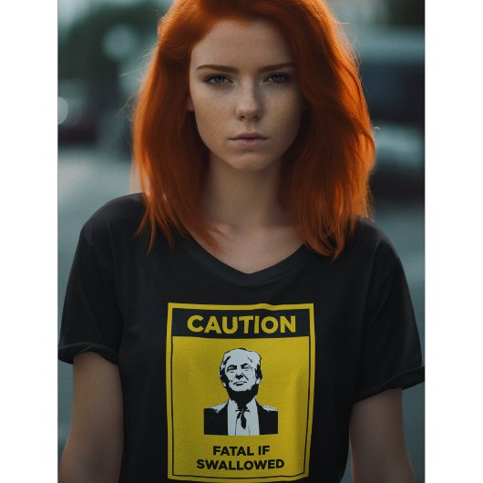 注意 誤飲すると死亡する 反トランプ Tシャツ