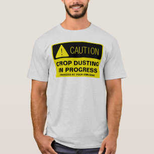 注意! 進行中の穀物の塵を払うこと-おもしろいなランニング Tシャツ