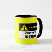 注意: 非常に熱い私をマグ吹いて下さい マグカップ (正面右)