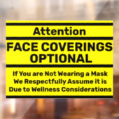 注意: 顔のマスク着用が必須 - 医学的免除対象 ウィンドウサイン (シート2)