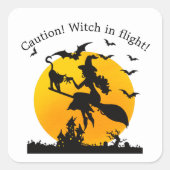 注意！飛行中の魔女 スクエアシール (正面)