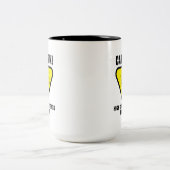 注意！高カフェイン値は2トーンCofを示す ツートーンマグカップ (中央)