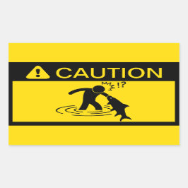 注意：魚を攻撃する 長方形シール