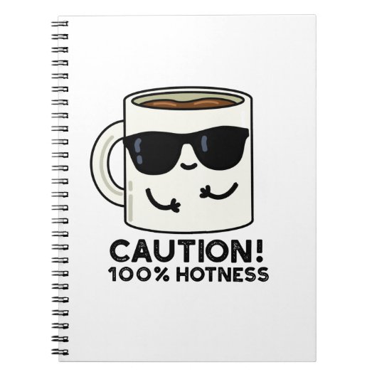 注意：１００％ホットで面白いコーヒーの駒 ノートブック (正面)
