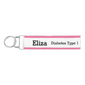 注意：1型糖尿病 – 手首キーチェーン リストバンドキーホルダー (鍵左)