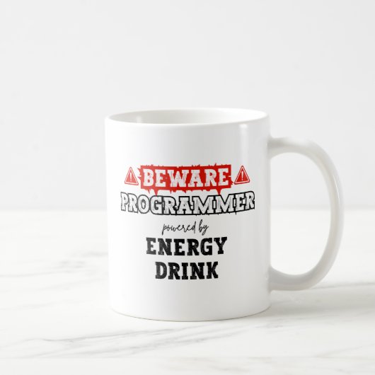 注意: Energy Drinkを搭載したプログラマ | コーダ コーヒーマグカップ (右)