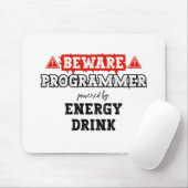 注意: Energy Drinkを搭載したプログラマ | コーダ マウスパッド (マウス)