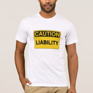 注意： Liability おもしろい Tシャユーモアのあるツ Tシャツ