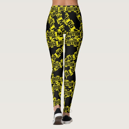 注意Baeが自分を横切らないテープデザイン脚 レギンス (裏面)