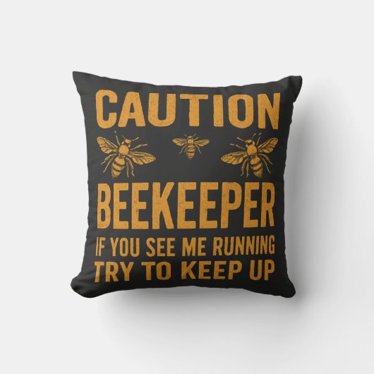 注意Beekeeper Graphic Im A 誇りを持った Beekeeper Te クッション (正面)