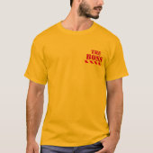 注意BOSS警告ストライプスレッド&イエローティーシャツ Tシャツ (正面)