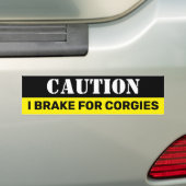 注意Corgiesかわいい子犬のためにブレーキ バンパーステッカー (車上)