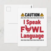 注意i鳥話語チキン農家 ポストカード (正面/裏面)