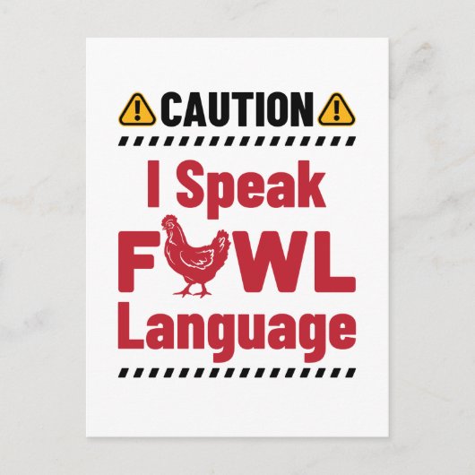 注意i鳥話語チキン農家 ポストカード (正面)