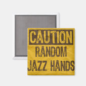 注意OLD Sign-Random Jazz Hands Yellow/Black マグネット (正面/裏面)