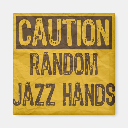注意OLD Sign-Random Jazz Hands Yellow/Black マグネット (正面)