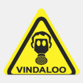 注意Vindaloo有毒カレーの匂いステッカーおもしろい 三角形シール (正面)