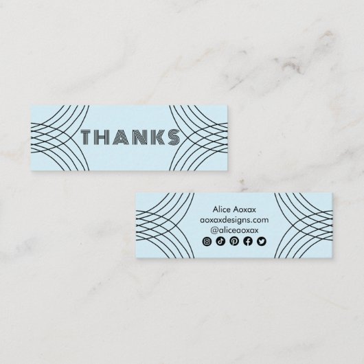 注文ありがとうミニマリスト抽象芸術グラフィックユニーク スキニー名刺 (正面/裏面)