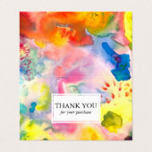 注文ありがとう水の色カラフル鮮やかな折り畳み 名刺 (外部フラット)