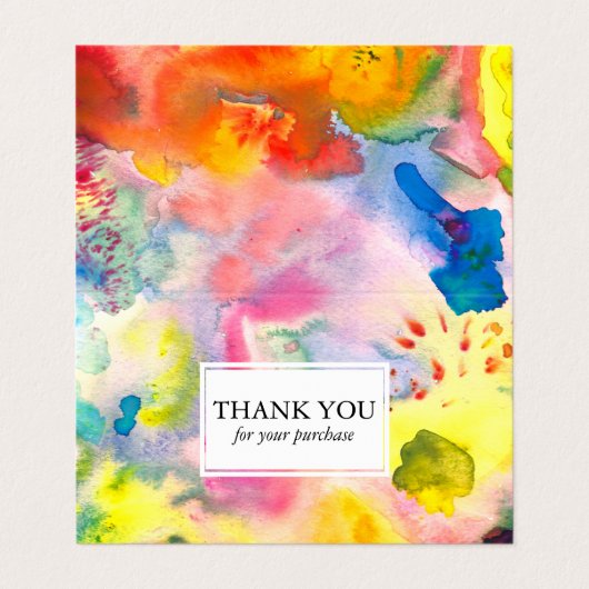 注文ありがとう水の色カラフル鮮やかな折り畳み 名刺 (外部フラット)