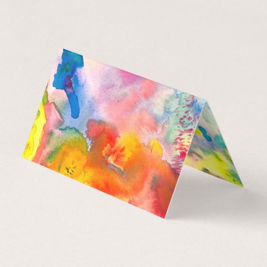 注文ありがとう水の色カラフル鮮やかな折り畳み 名刺 (裏面)