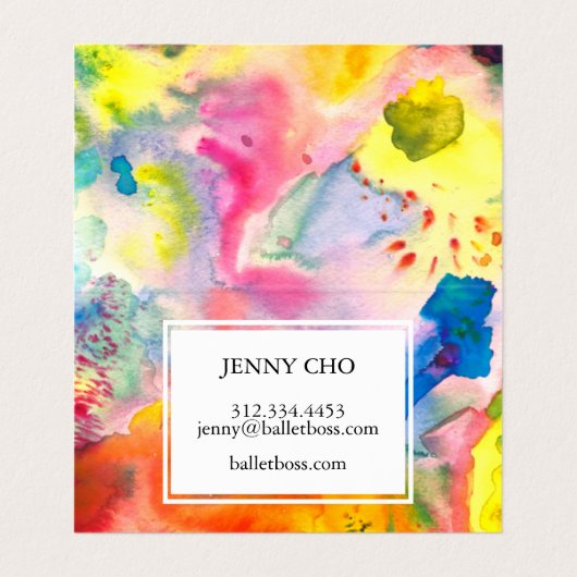 注文ありがとう水の色カラフル鮮やかな折り畳み 名刺 (内部フラット)