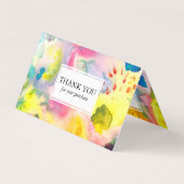 注文ありがとう水の色カラフル鮮やかな折り畳み 名刺 (正面)