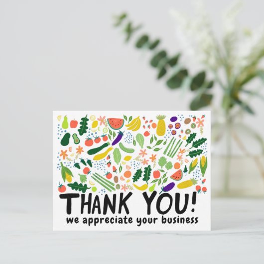 注文ありがとう食料品フルーツベジエカスタム ポストカード (スタンド正面)