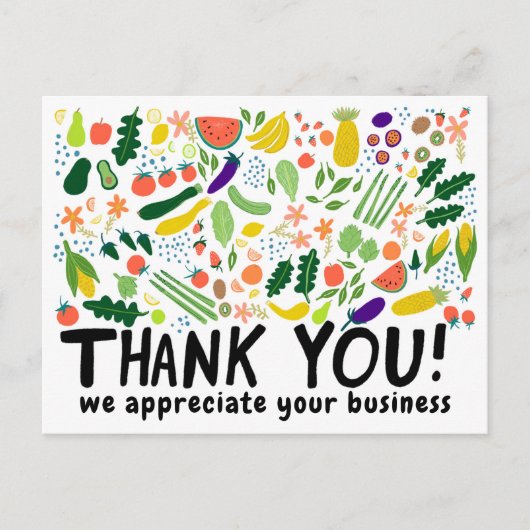 注文ありがとう食料品フルーツベジエカスタム ポストカード (正面)