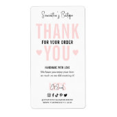 注文ありがとう ロゴ フェミニンピンク パッケージ ラベル (正面)