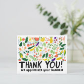 注文ありがとう 食品 果物 野菜 オーダーメイドQRコード ポストカード (スタンド正面)