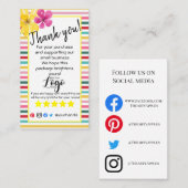 注文したロゴの挿感謝してい入カードを追加する 名刺 (正面/裏面)