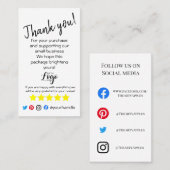 注文したロゴを追感謝してい加する挿入カードのシンプル 名刺 (正面/裏面)