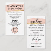 注文と洗濯の指示カードをありがとう 名刺 (正面/裏面)