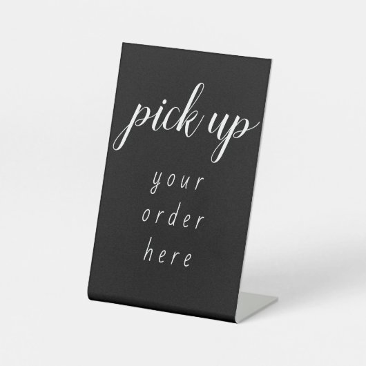 注文を受け取る筆記体スクリプト 台座サイン (正面)