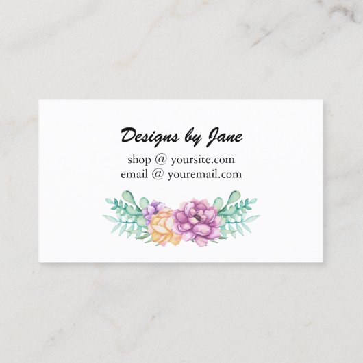 注文を愛するスモールビジネスオーダー挿入カード 名刺 (裏面)