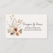 注文を愛するスモールビジネスオーダー挿入カード 名刺 (裏面)