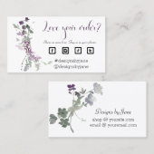 注文を愛するスモールビジネスオーダー挿入カード 名刺 (正面/裏面)