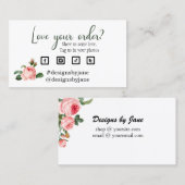 注文を愛するスモールビジネスオーダー挿入カード 名刺 (正面/裏面)