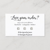 注文を愛するスモールビジネスオーダー挿入カード 名刺 (正面)