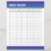 注文トラッカー印刷可能テンプレート (正面)