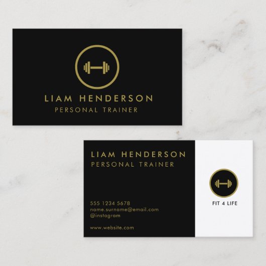 注文トレーナービジネスカードフィットネストレーナー 名刺 (正面/裏面)