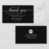 注文パッケージ用の白黒サンキューカード 名刺 (正面/裏面)
